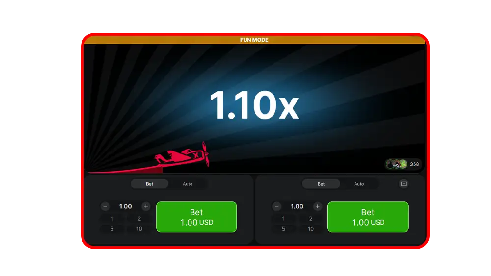 Watch the multiplier increase as the plane ascends.